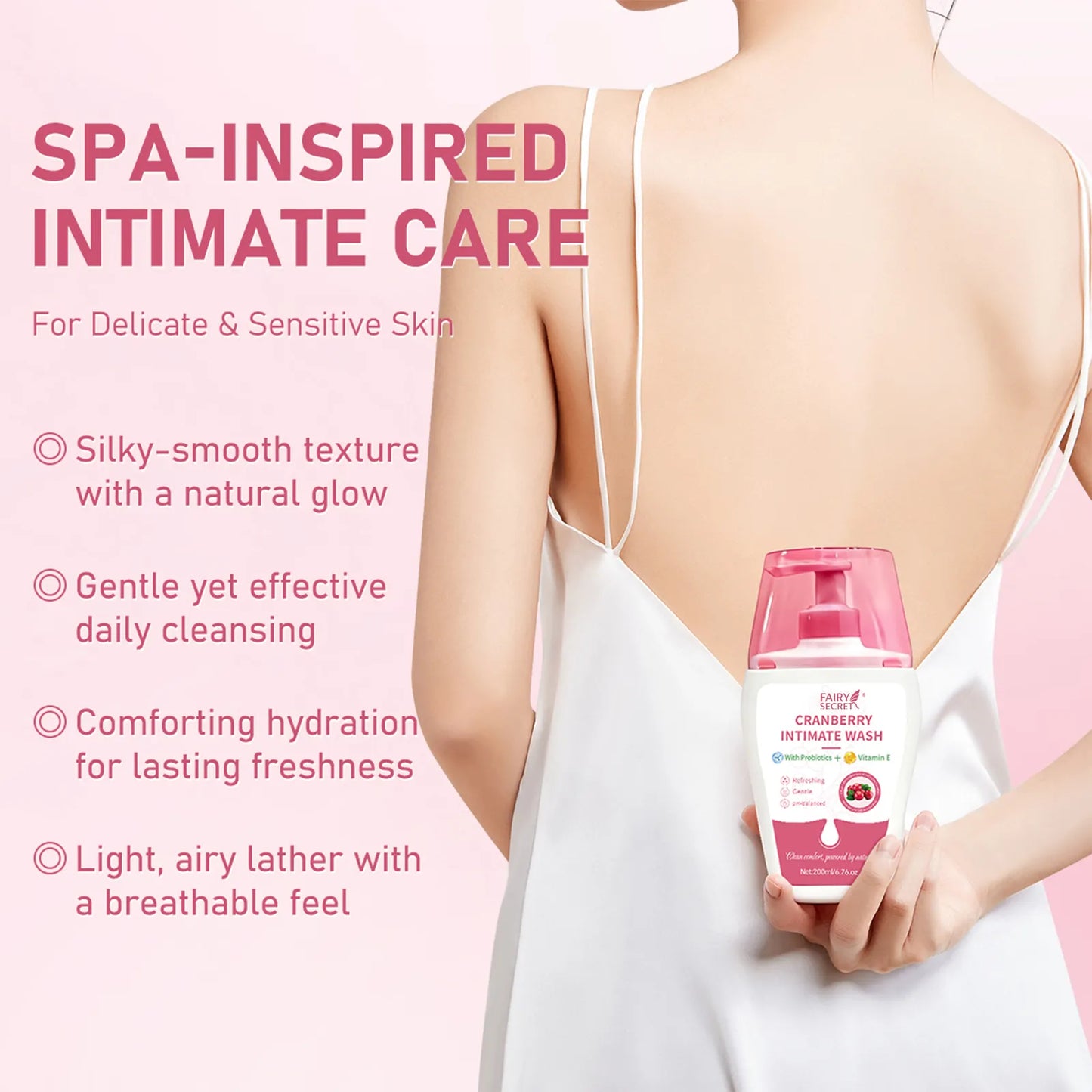 FairySecret® Cranberry Feminine Wash | Probiotic + Vitamin E | pH-Balanced Daily Cleanser