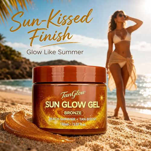 TanGlow Sun Glow Tanning Gel, Tanning Accelerator& Golden Shimmer for Outdoor Sun Tanning