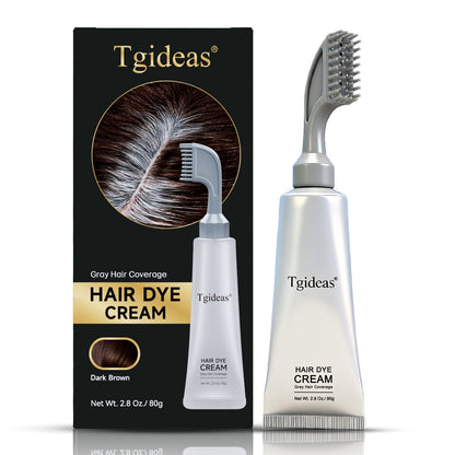 Tgideas Comb - In Hair DyeCream for Gray Coverage -Natural Black & Dark Brown