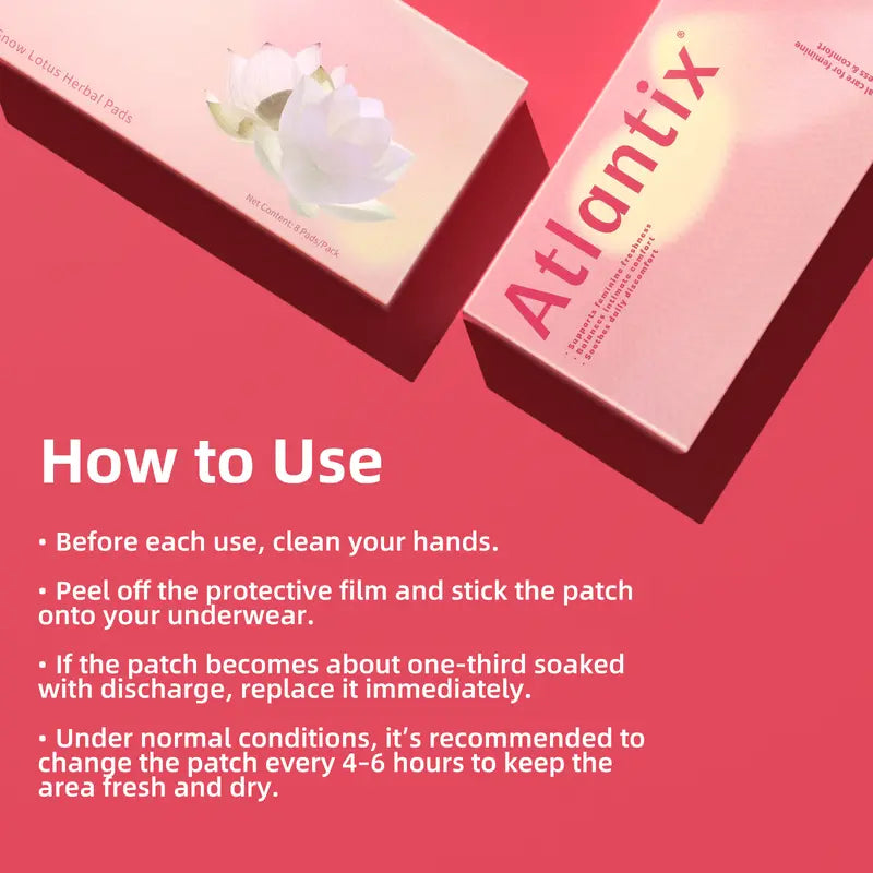 ATLANTIX Natural Steam Pads with Snow Lotus & 7 Herbal Extracts for Feminine Balance, Gentle pH Support & Daily Freshness,