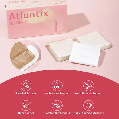 ATLANTIX Natural Steam Pads with Snow Lotus & 7 Herbal Extracts for Feminine Balance, Gentle pH Support & Daily Freshness,
