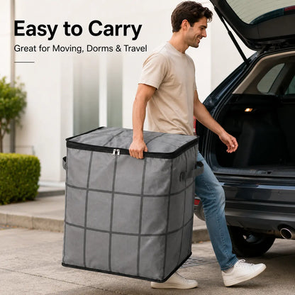Spacious Moving Storage Bin for Quilts & Bedding