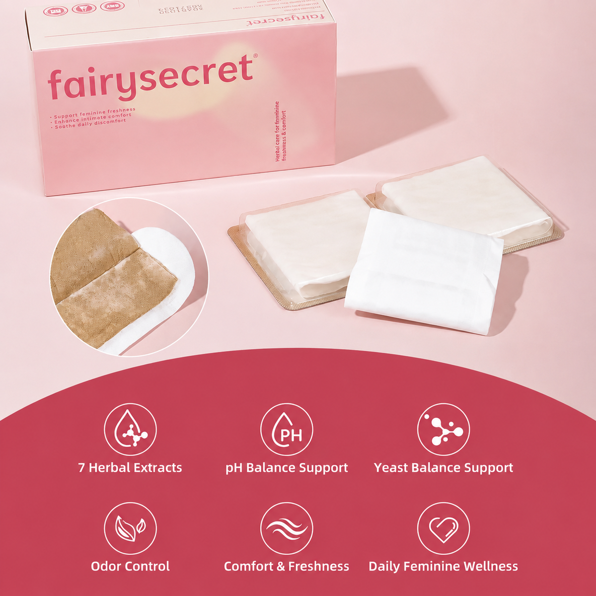 FairySecret® Snow Lotus Herbal Steam Pads for Feminine Freshness & pH Balance